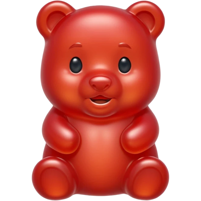beautiful red gummy bear with long hair, only head emoji