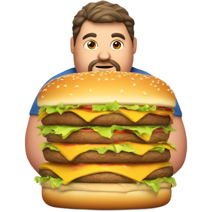 Fat guy with a burger emoji