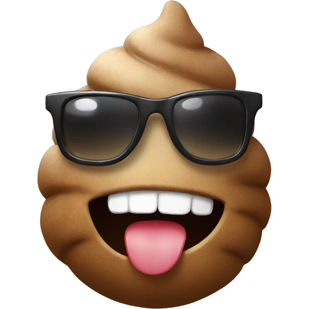 Poop with sunglasses laughing emoji