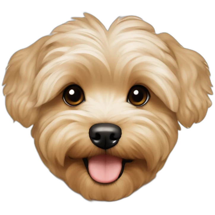 very light beige maltipoo yorkshire terrier mix with light brown ear emoji