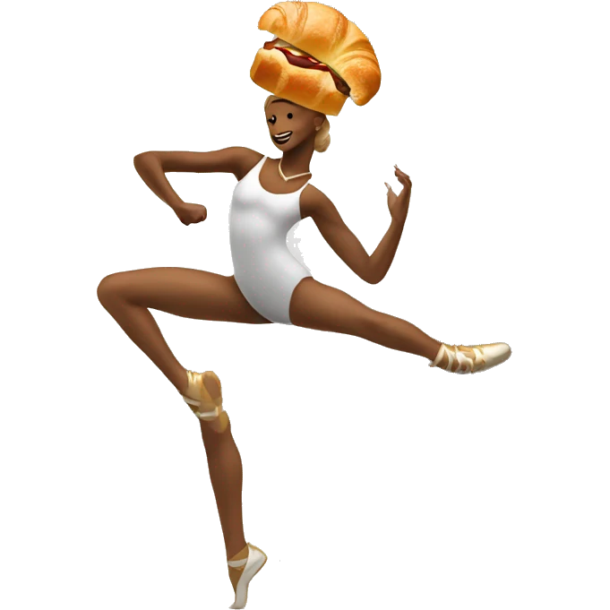 Dancer dance on the world with a Croissant  emoji