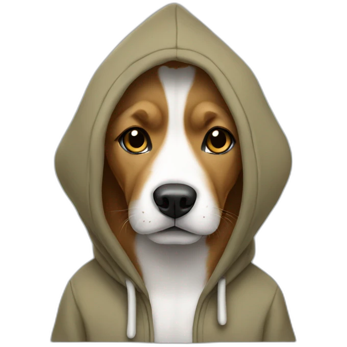 Dog wearing a hoodie  emoji