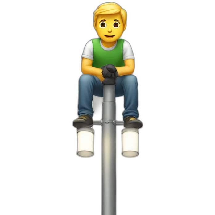 man sitting on a traffic lighr emoji