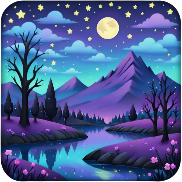 goth pastel starry night landscape  emoji