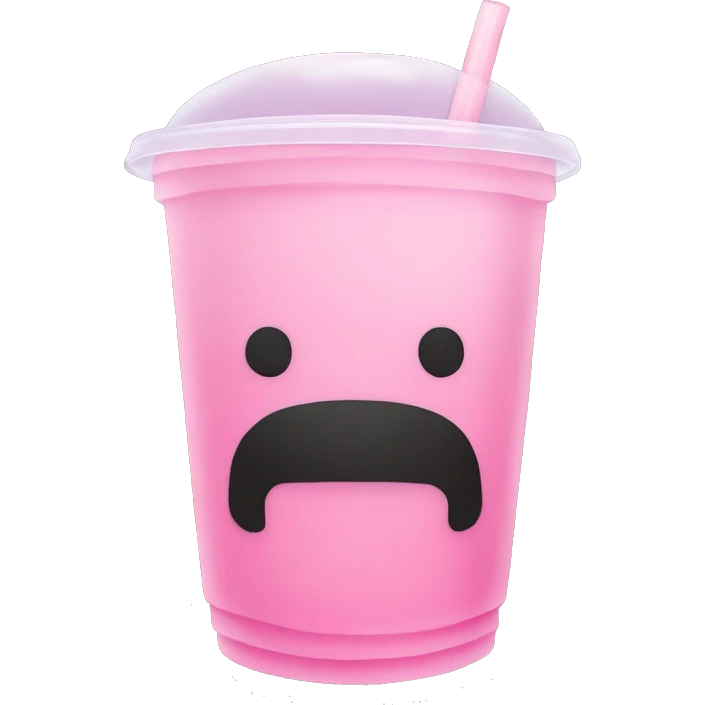 Pink boba tea no face emoji