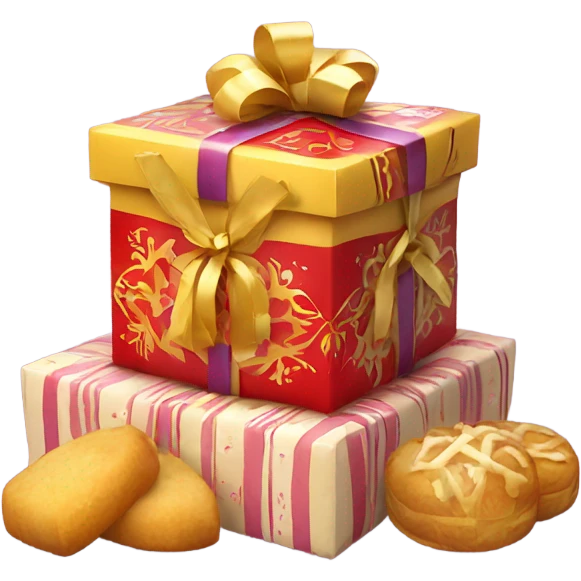 Traditional russian new year sweet gift box for kids emoji