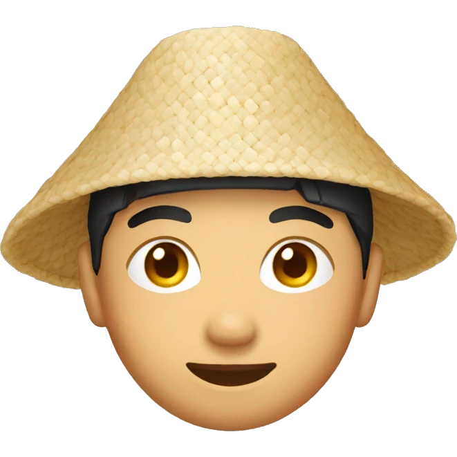 Asian with rice hat emoji