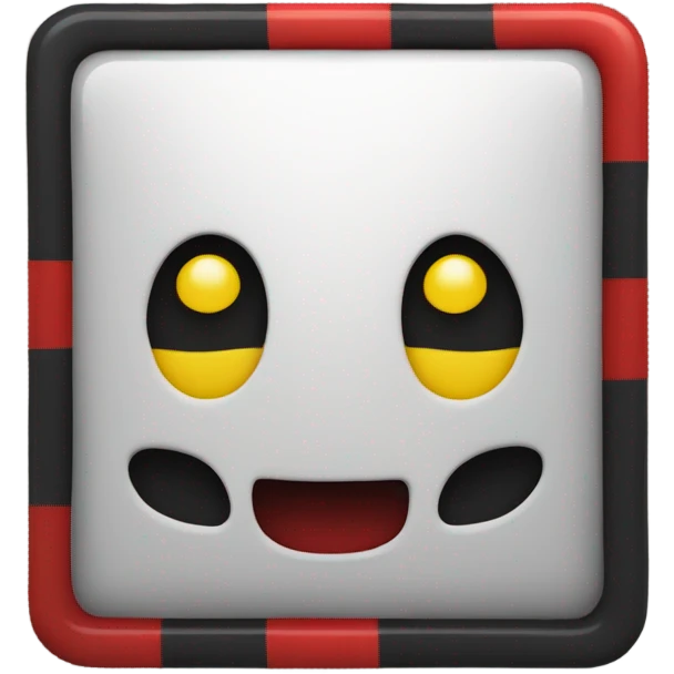 a black and red rectangle with a medium-sized yellow circle in the middle emoji