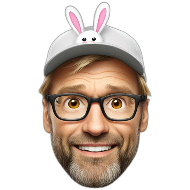 Jurgen klopp wears bunny hat emoji