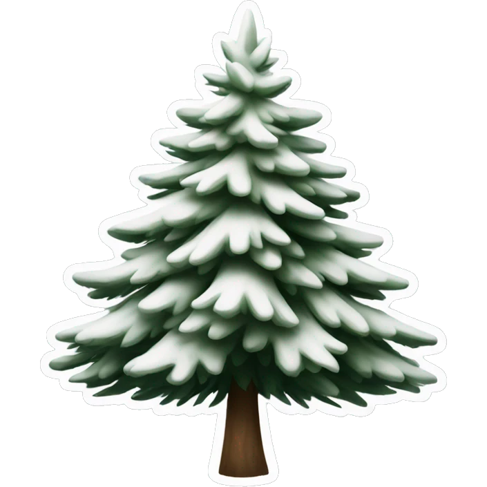  actual white fir christmas tree isolated.  emoji