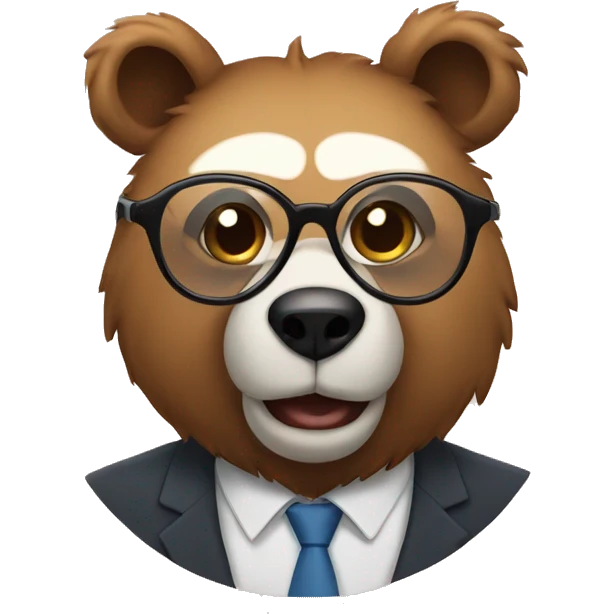 Bear with glasses emoji
