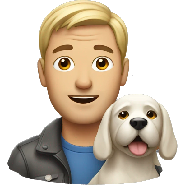 man with a dog emoji