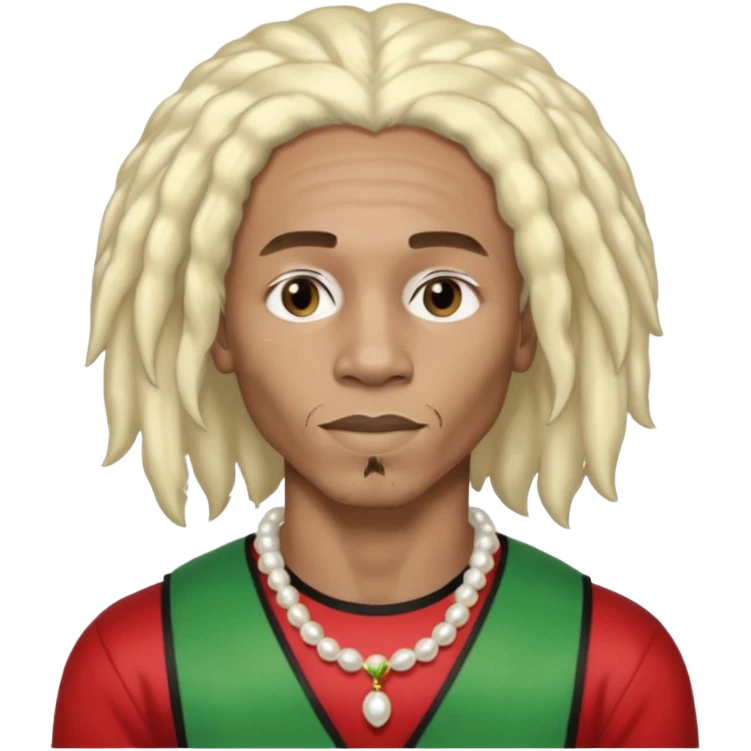 Black Male bob marley inspired hair platinum blonde with pearls makeup emoji