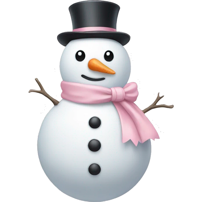 Snowman with a light pink bow emoji