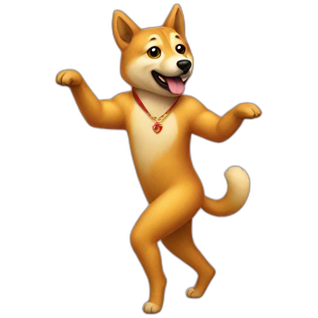 man with doge face dancing samba emoji