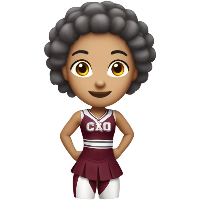 Latino cheerleader in gray and burgundy  emoji