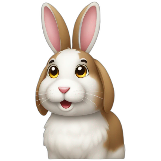 Realiza un conejo que a su cara se Note la alegría emoji