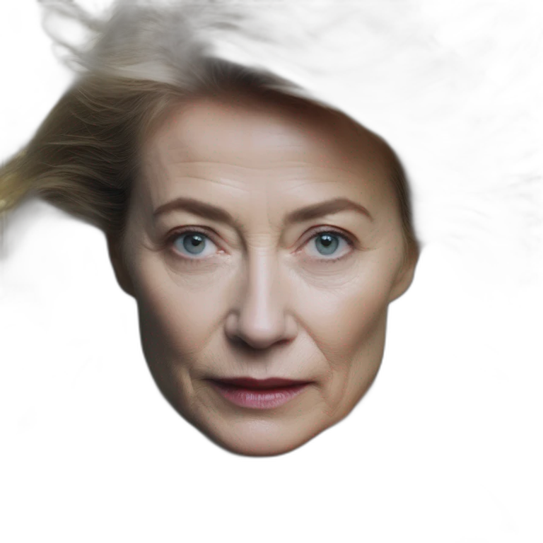 Ursula von der Leyen, david bellemere, Bare belly, Wings, Choker, Bathed in shadows, FOV 90 degrees, short lighting, L USM, Cold Colors, gilded technique, extremely hyper aesthetic, absurdres emoji