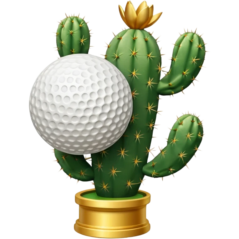 gold cactus trophy golf ball emoji