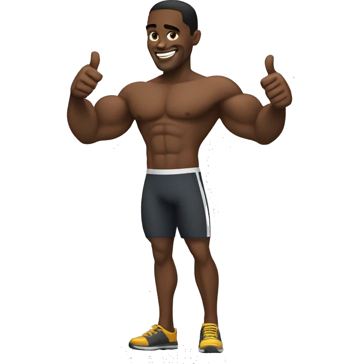 A muscular Black man giving a thumbs up emoji
