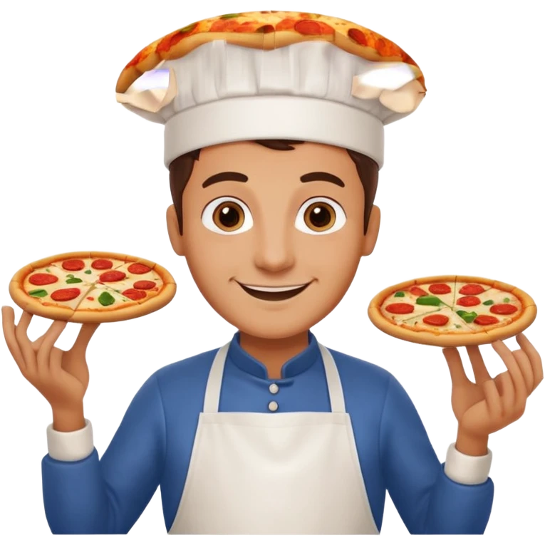 italiänischer bäcker mit pizza @emoji emoji