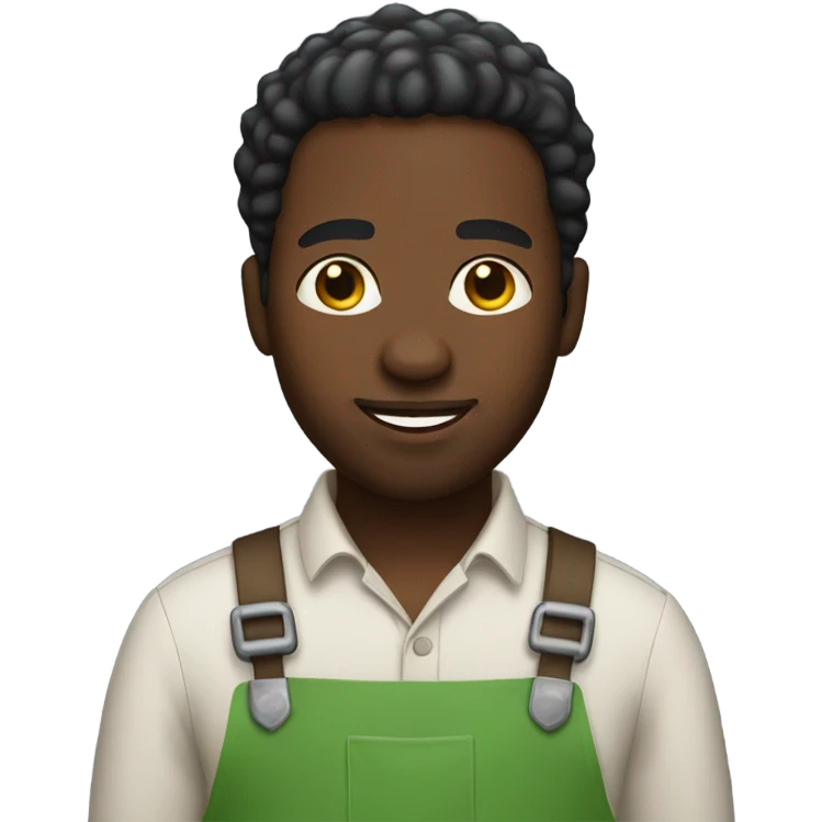 Black man farming emoji