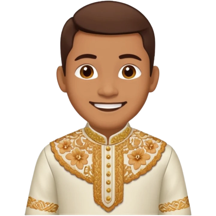 Men wearing barong Tagalog  emoji
