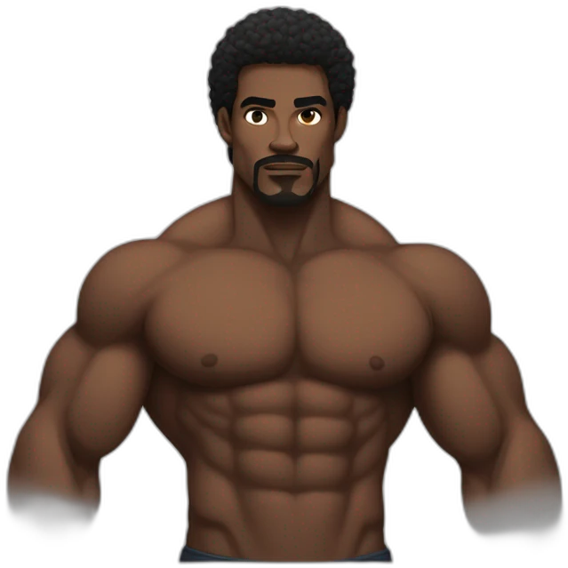 homem negro com musculos do baki emoji