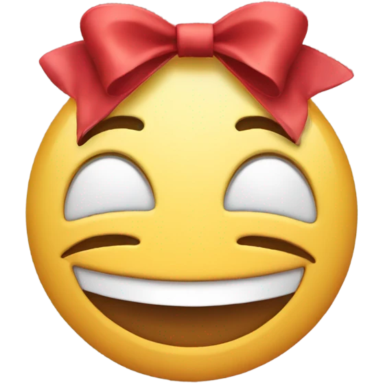 Happy face with a bow emoji