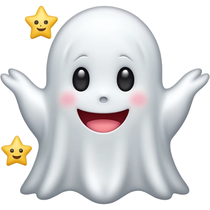 ghost kawai star white emoji