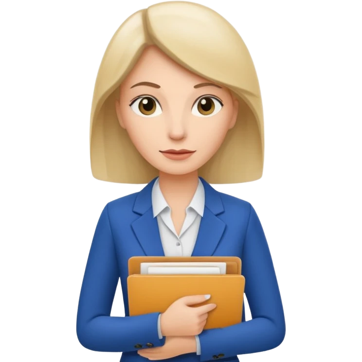 business woman with file folder and documents emoji