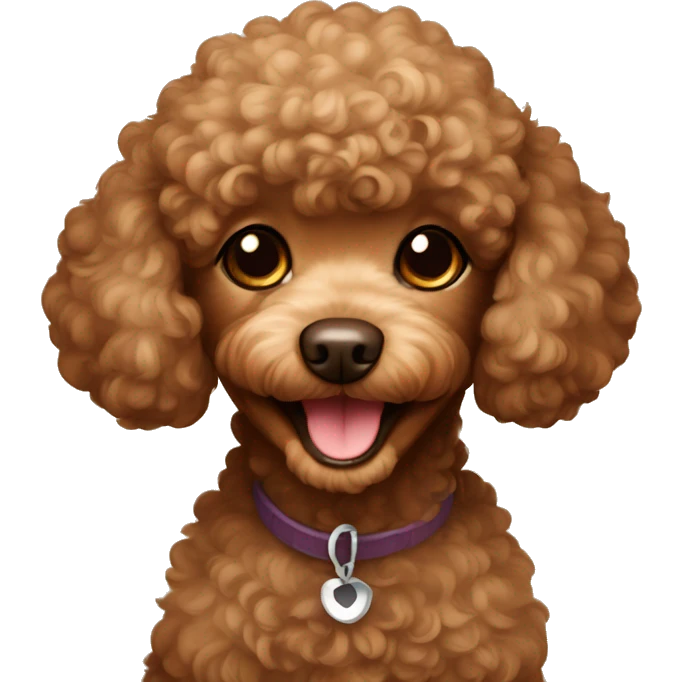 Brown Toy Poodle smiling emoji