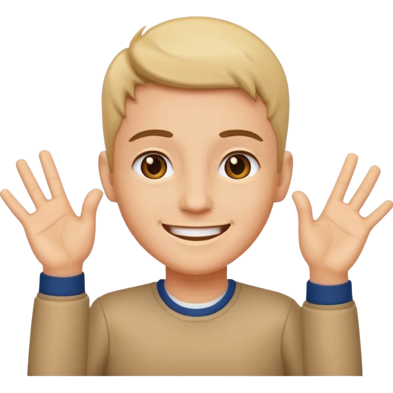 Not guilty hands up smirk emoji