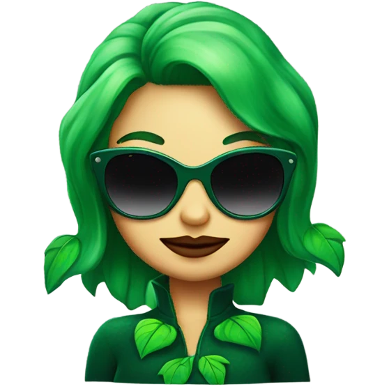 Poison ivy with green hair wearing sunglasses  emoji
