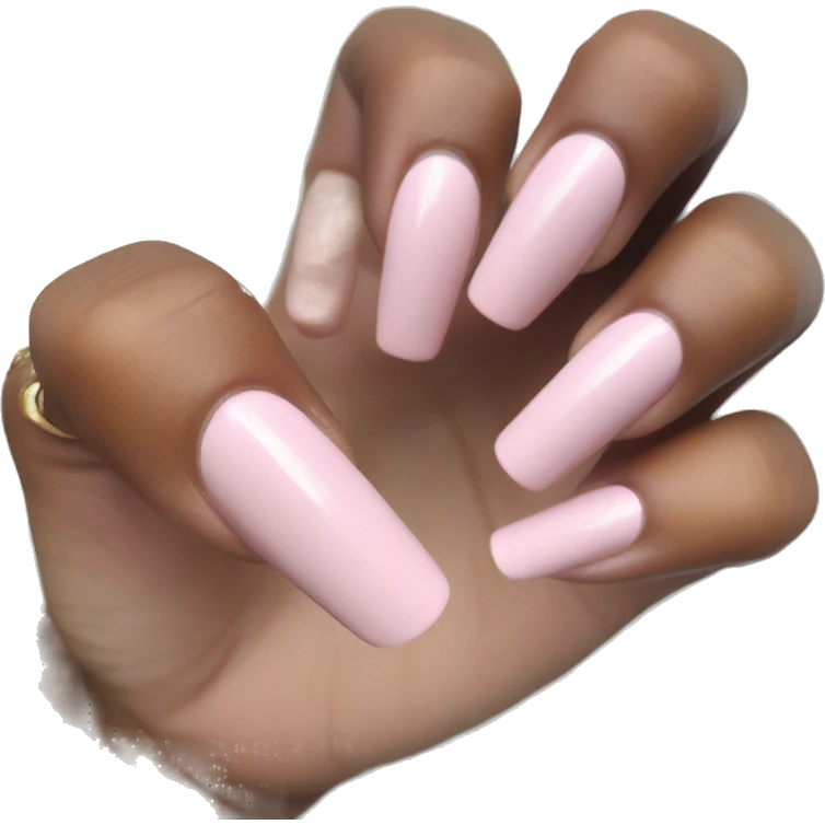 cute pastel pink long nails on hand emoji