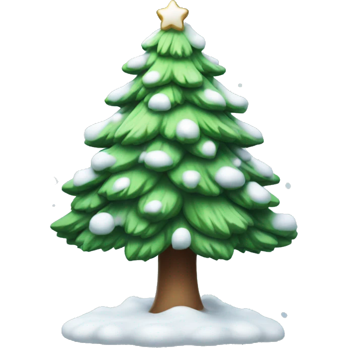 Cute Christmas tree with snow on top emoji