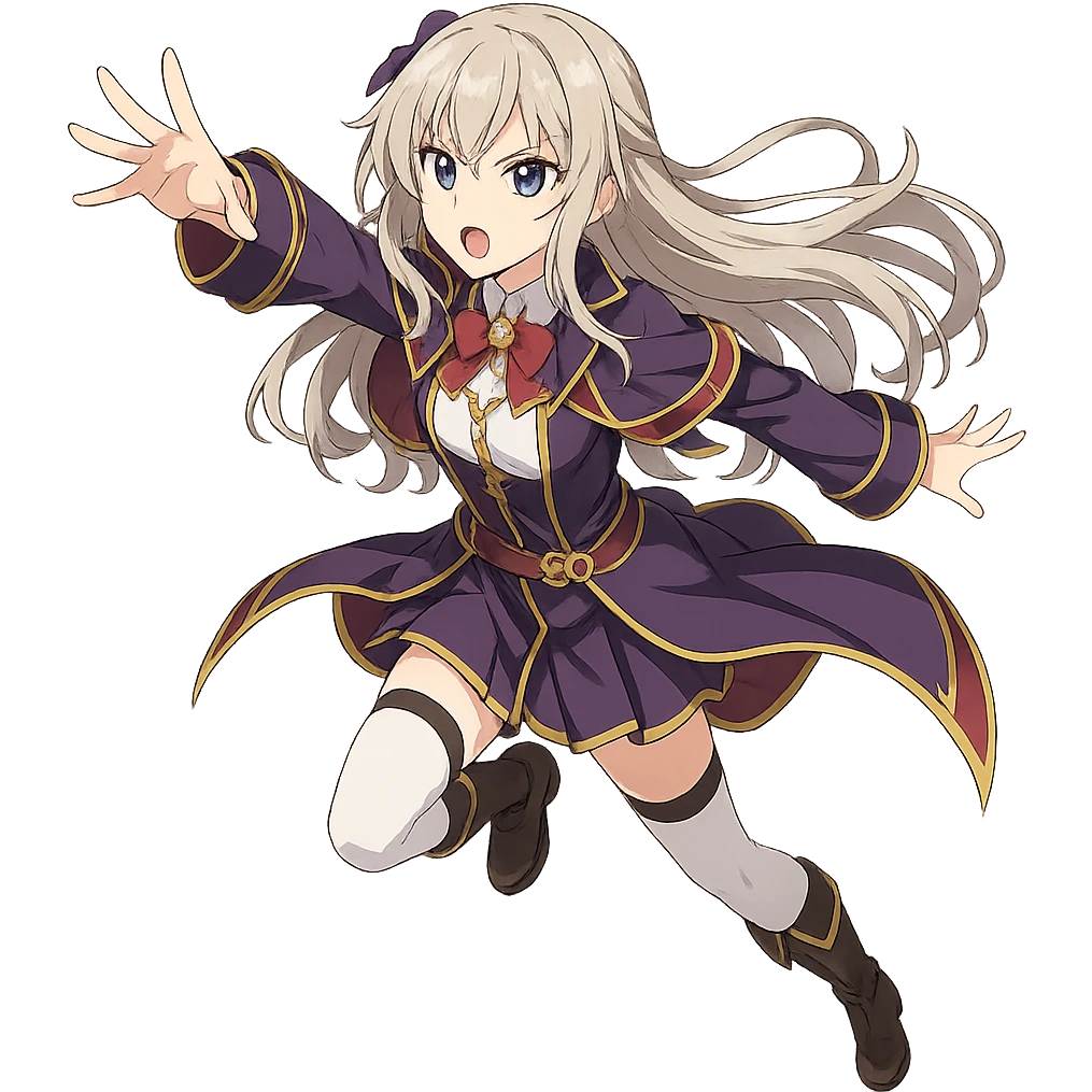 Anime-style юки суо with a dynamic pose and detailed costume emoji