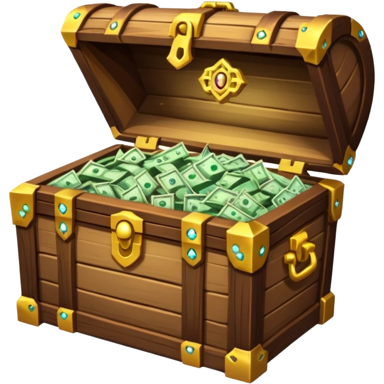 unlocked treasure chest glowing from the inside money,gems, RPG game style emoji