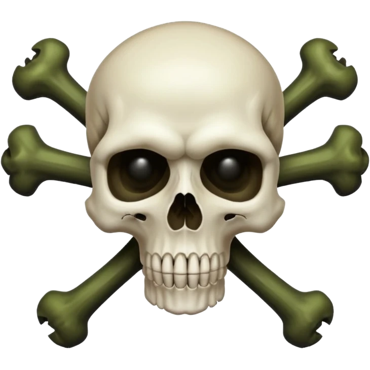 a poisonous cloud of gas, dark swamp color, with an image of a skull and two crossed bones behind the skull emoji