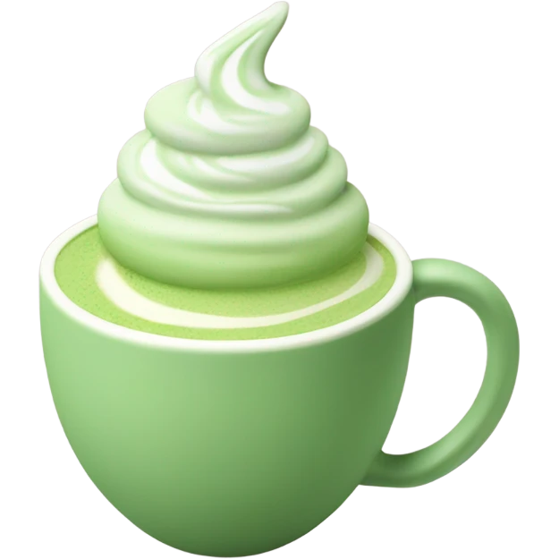 matcha latte in a light pink mug  emoji