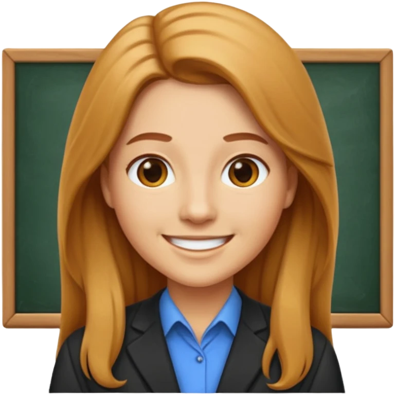 teacher emoji long caramel hair light skin emoji