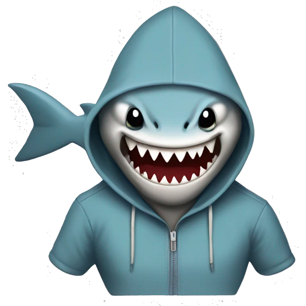 shark wearig a hoodie emoji