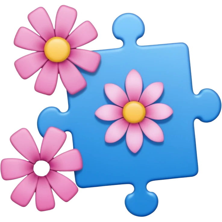 One piece of the puzzle + flower emoji