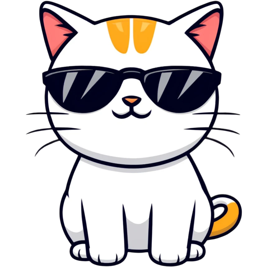 Cat with sunglasses emoji
