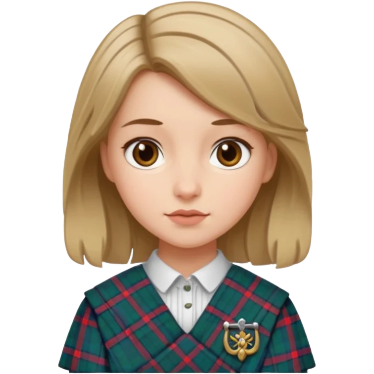 female with scottish attire and dark blonde hair emoji