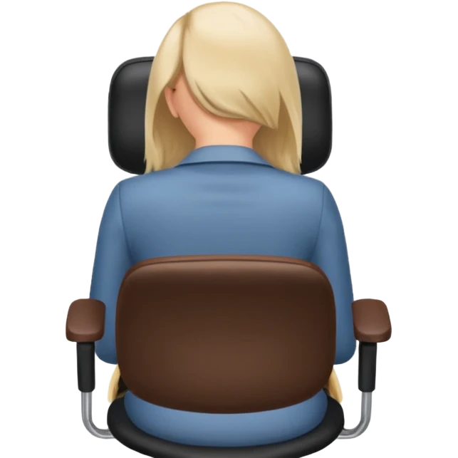 Back of head woman sitting on an office chair emoji