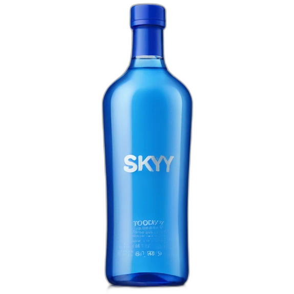 Skyy vodka blue bottle on white background emoji