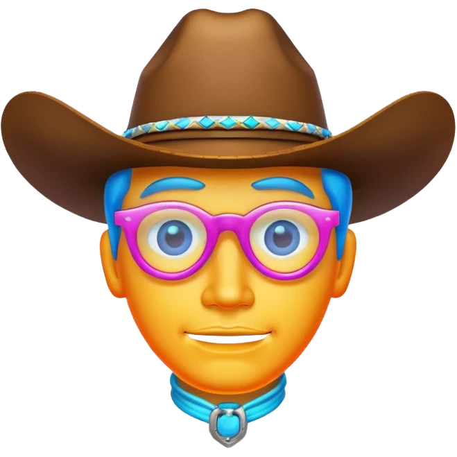 Neon cowboy sign emoji