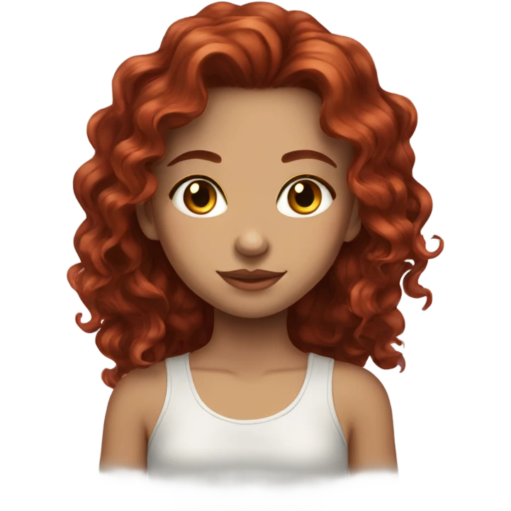 dark red wavy hair with amber eyes girl emoji