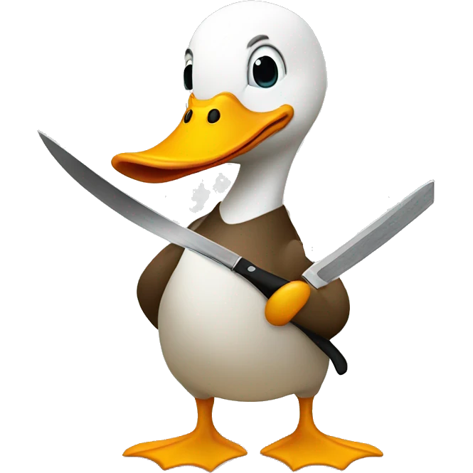 A duck with a knife  emoji